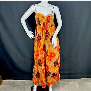 Spaghetti strap maxi floral dress